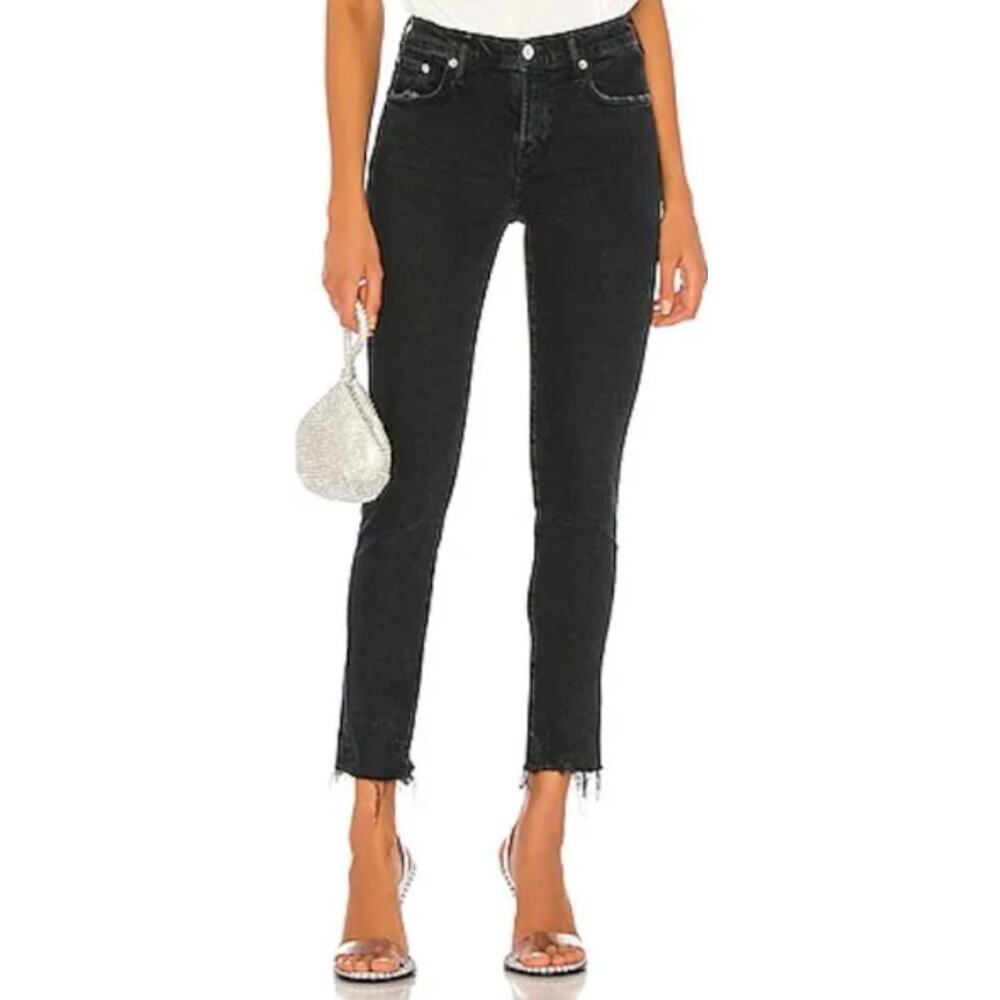NWT Agolde Toni High-Rise Black Straight Jeans - 24 Waist